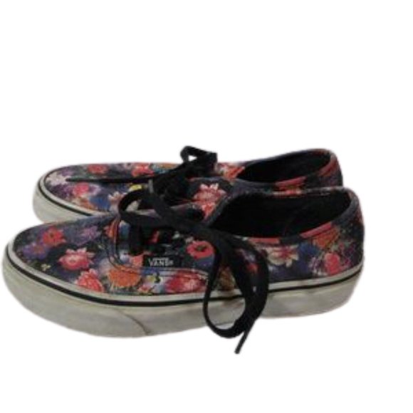 Vans Other - Vans Floral Lace Up Sneakers Kids Size 3 Galaxy